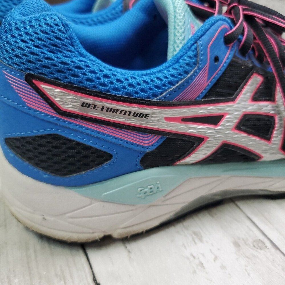 Asics Gel Contend 3 Running Shoes Sneakers T5G7N Womens Size 9 Black Blue P/T - Picture 10 of 14